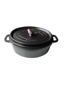 TAUB Öntöttvas főzőedény, zománcozott, 29 cm/4,25 liter, Cocotte Ovale fekete matt /9/