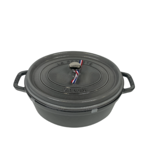 STAUB Öntöttvas főzőedény, zománcozott, 31 cm/5,4 liter, Cocotte Ovale grafitszürke