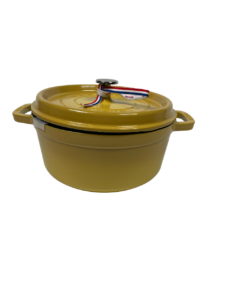 STAUB Öntöttvas főzőedény, zománcozott, 24 cm/3,7 liter, Cocotte Ronde kerek Citromsárga)(33)