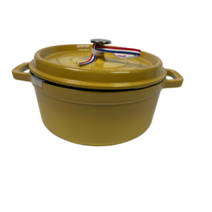 STAUB Öntöttvas főzőedény, zománcozott, 24 cm/3,7 liter, Cocotte Ronde kerek Citromsárga)(33)