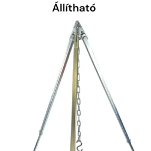 Bogrács állvány, állítható, galvanizált 1m-1,6m magasságú