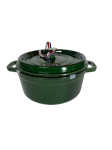 STAUB Öntöttvas főzőedény, zománcozott, 24 cm/3,7 liter, Cocotte Ronde kerek, Bazsalikom zöld (32)