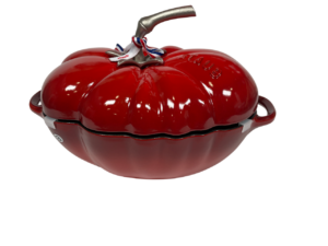 STAUB Öntöttvas főzőedény, zománcozott, 25 cm/2,9 liter, Egyedi paradicsom formájú Cocotte Tomate cseresznye piros színű (48)