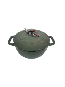 STAUB Öntöttvas főzőedény, zománcozott, 18 cm/1,66 liter, La Marmite kerek ,Eukaliptusz zöld (46)