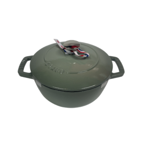 STAUB Öntöttvas főzőedény, zománcozott, 18 cm/1,66 liter, La Marmite kerek ,Eukaliptusz zöld (46)