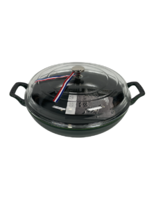 Staub öntöttvas serpenyő 30 cm-es öntöttvas saute serpenyő fedővel – bazsalikom zöld színű