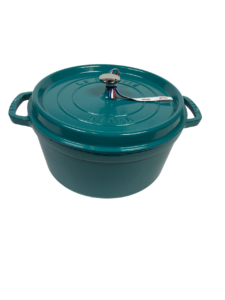 STAUB Öntöttvas főzőedény, zománcozott, 28 cm/6,7 liter, Cocotte Ronde kerek, Menta zöld (72)