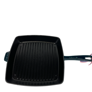 STAUB öntöttvas grillserpenyő, szögletes, Fényes La Mer (tengerkék) zománc 30x30 cm (73)